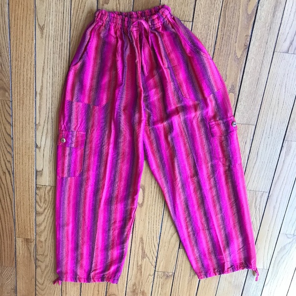 WOMEN'S STRIPED PERUVIAN LOUNGE PANTS - SIZE L - Picture 1 of 8